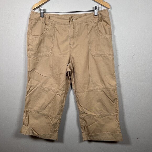 Caribbean Joe Pants - Caribbean Joe Women's Tan Capri Pants Women's Size Petite 14
